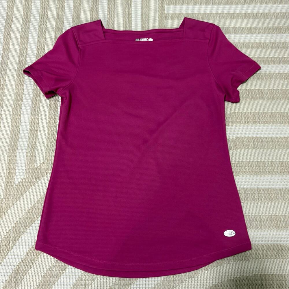 Reel Legends Women's Small Pink Sqaure neck Freeline Athletic T-Shirt